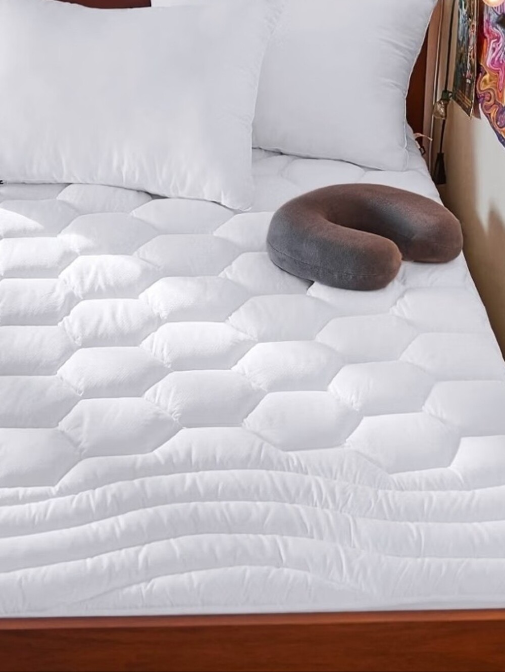 Hypoallergenic Quilted Mattress Pad - White
